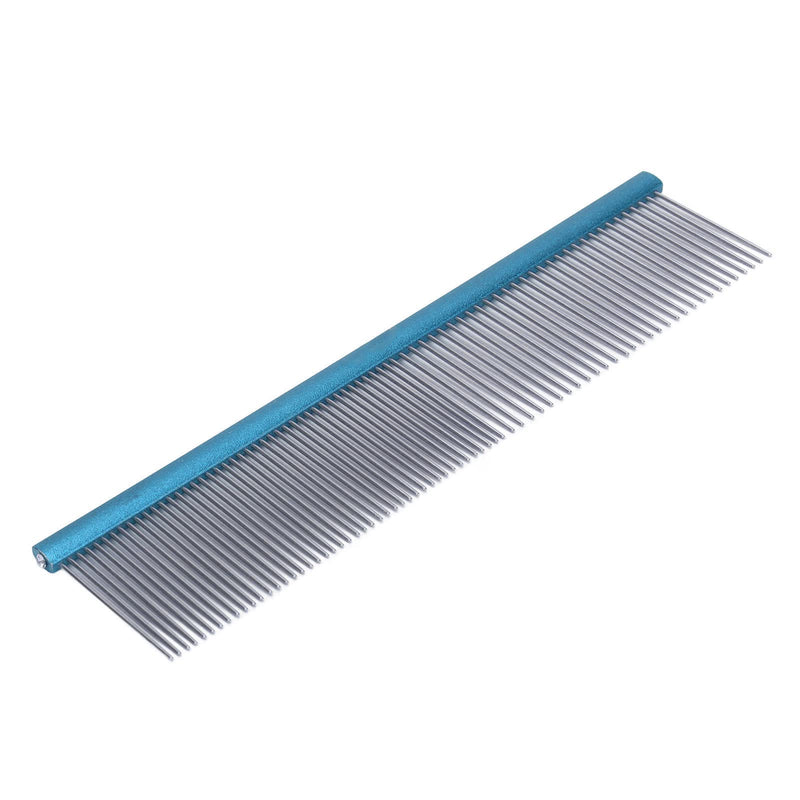 Greyhound Comb For Dogs, Metal Comb For Dogs Metal Dog Comb Cat Comb For Removing and Knots Dog Combs with Rounded Ends Grooming Tool For Long Short Haired Dog (Blue Blue 22cm/8.7in