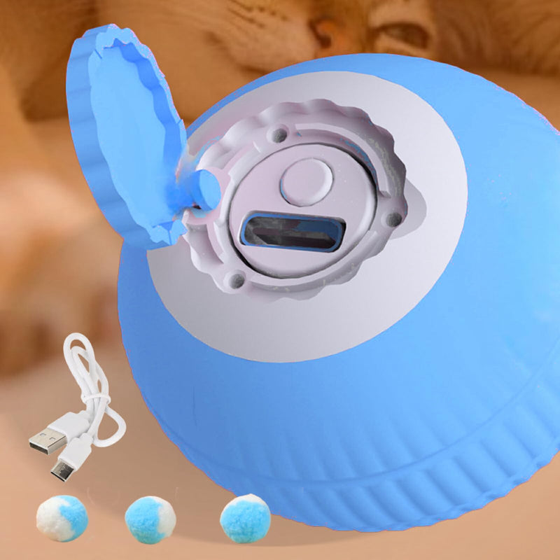 Interactive cat Toy Cute Puff Balls Fun Kitty Fuzzy Balls Small Cat Power Ball 2.0 cat Toys for Indoor Cats Interactive Soft Quiet Cat Toy Balls 4pcs (Blue) - PawsPlanet Australia