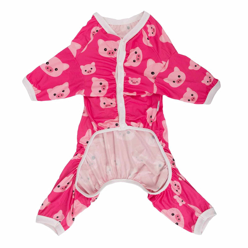 CuteBone Big Dog Clothes Pitbull Golden Retriever Post Surgery Suit Stretchy Calming Anxiety Pet Pajamas Shirts Shedding Suits Onesie for Medium/Large Sized Dogs Labrador Bully ZP01L Large Snap=A02-Pink pig - PawsPlanet Australia