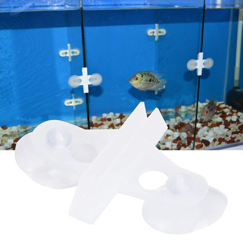 Zerodis 40 Pcs Aquarium Separation Clip, PVC Fish Tank Suction Cup Separating Board Divider Support Clip with 80 Suction Cup Fish Tank Isolation Divider (White) white