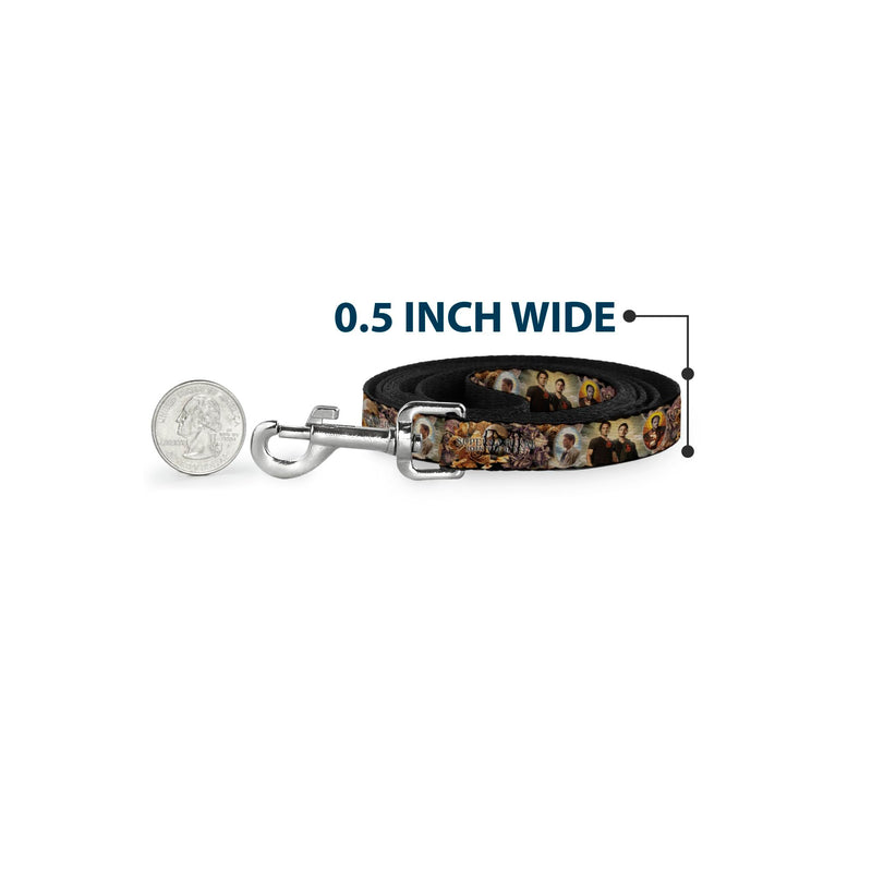 Supernatural Pet Leash, Dog Leash, Supernatural Character Saintly Icons Skull Roses, 6 Feet Long 1.5 Inch Wide 6 Feet Long - 1.5" Wide