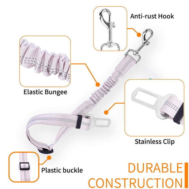 6 Colors Dog Safety Seat Belt,Quality Polyester Fabric,Adjustable,360° Spin Stainless Steel Buckle,with Elastic,High Strength,Wear-Resistant and Durable,Easy to Install,Easy to Wash - PawsPlanet Australia