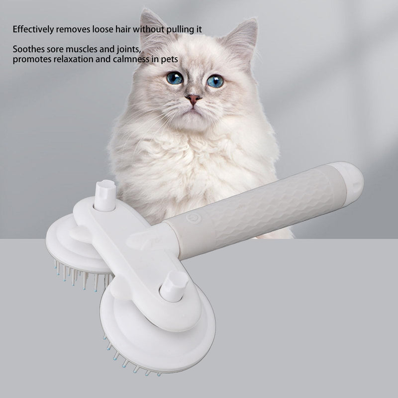 Handheld Massager for Dogs Cats, Massage Brush Automatic Grooming Tools, Pets Head Massager with Deep Tissue Kneading for Stress Release, Hair Removal (Gray)