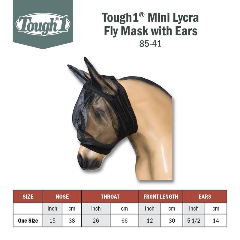 Tough 1 Fly Mask with Ears Miniature Size Black