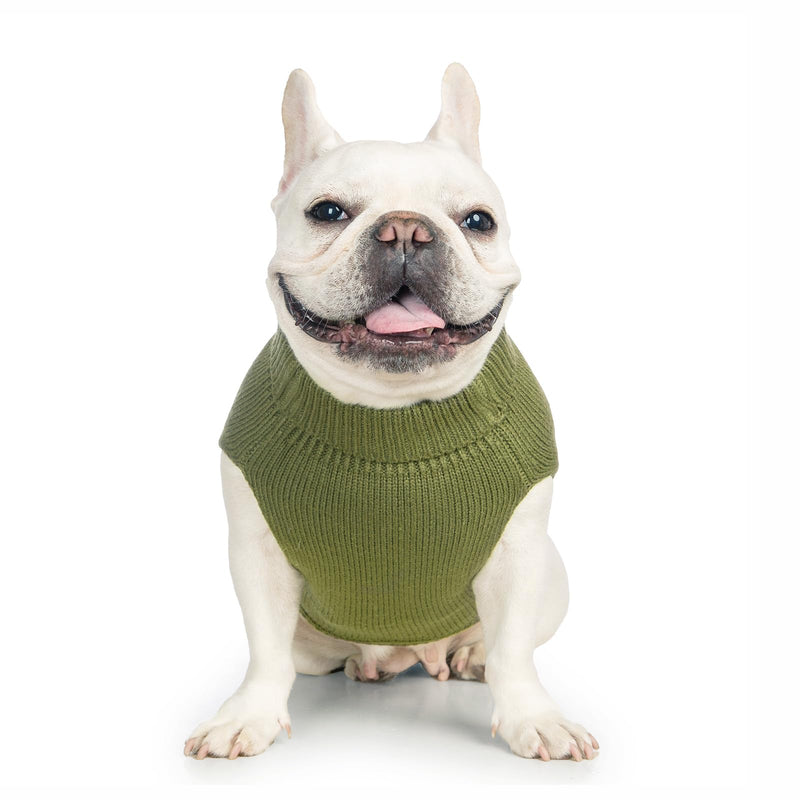 Cat Sweater Keep Your Pets Cozy, 16 Color Turtleneck Knitted Sleeveless Dog Sweater, Winter Outfits for Cats & Small Dogs During Cold Seasons(Olive Green, X-Large) Olive Green - PawsPlanet Australia