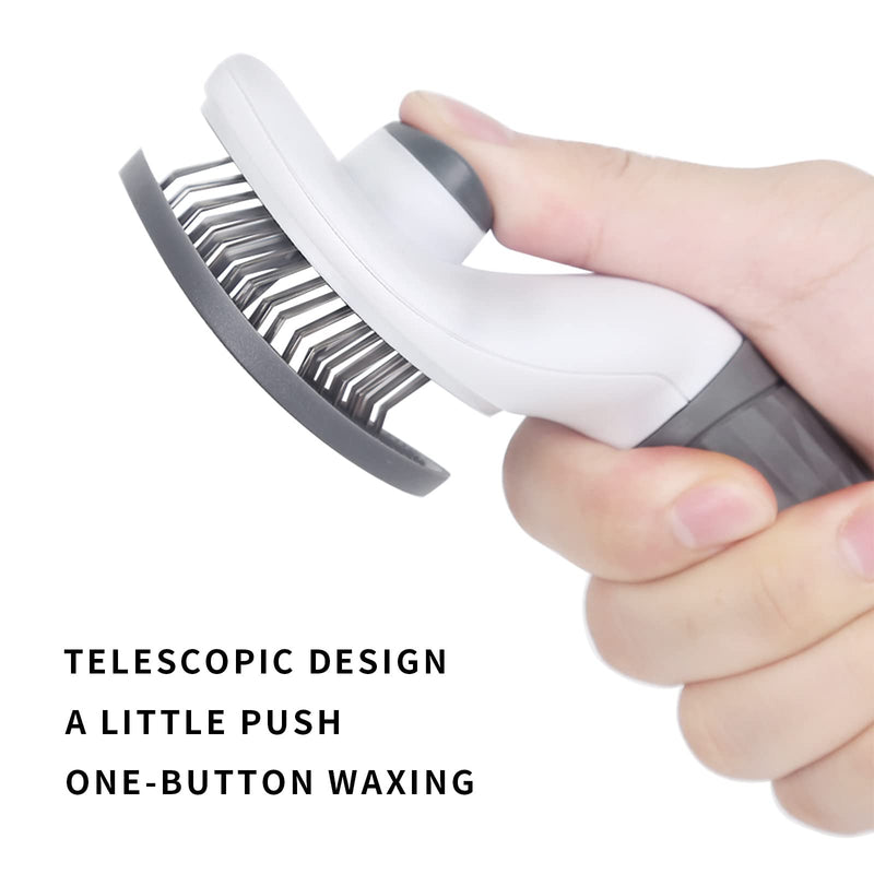 Cat Self Cleaning Brush, Pet Grooming Brush for Cats and Dogs, Easy Clean for Long or Short Haired Cats, Gray - PawsPlanet Australia