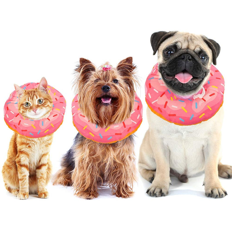Cat Cone - Post-Surgery Protection Kit for Kittens & Cats - Soft, Comfy, Adjustable, Cotton Cone (S, Pink)