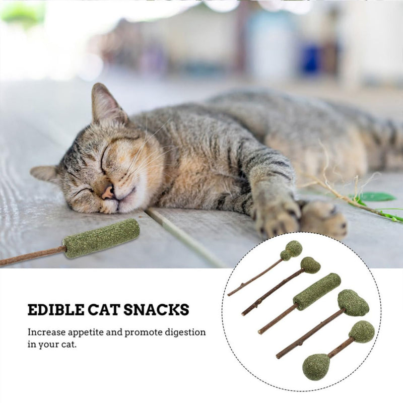 Luxshiny 10 Pieces Edible Catnip Dental Care Sticks Cat Lozenges for Teeth Cleaning and Loneliness for Indoor Cats Random Style