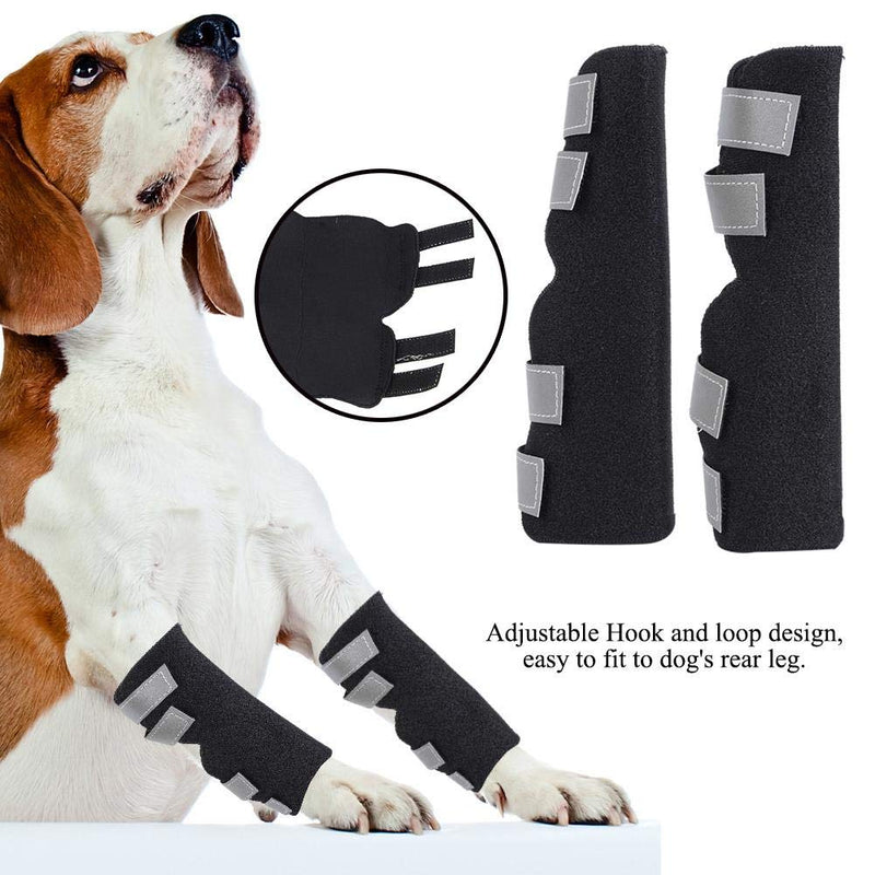 Oumefar Dog Joint Brace, Supportive Dog Leg Braces Protective Compression Wraps, Canine Rear Leg Hock Wraps, for Wound Injury and Sprain Healing of Arthritis(L)