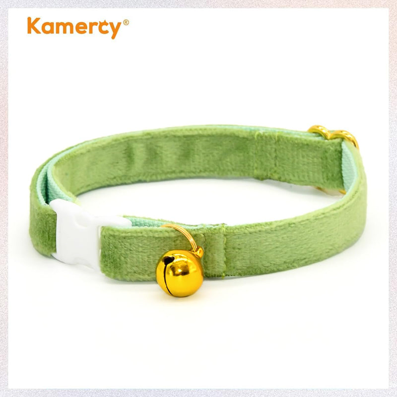 Cat Collars Bow, Sage Green Velvet Cat Collar, Safety Breakaway Cat Collar XX-Small - PawsPlanet Australia