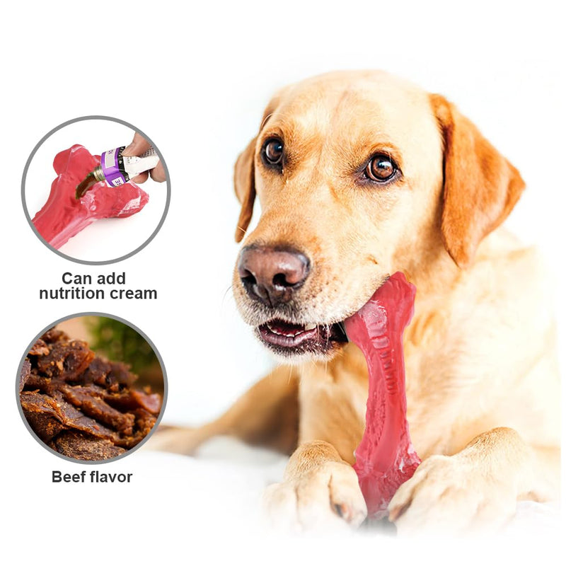 Indestructible Beef Flavored Rubber Dog Bone Chew Toy for Aggressive Chewers - Non-Toxic - 100% Safe Natural Rubber - Food Grade Material - Great for Dental Health - PawsPlanet Australia