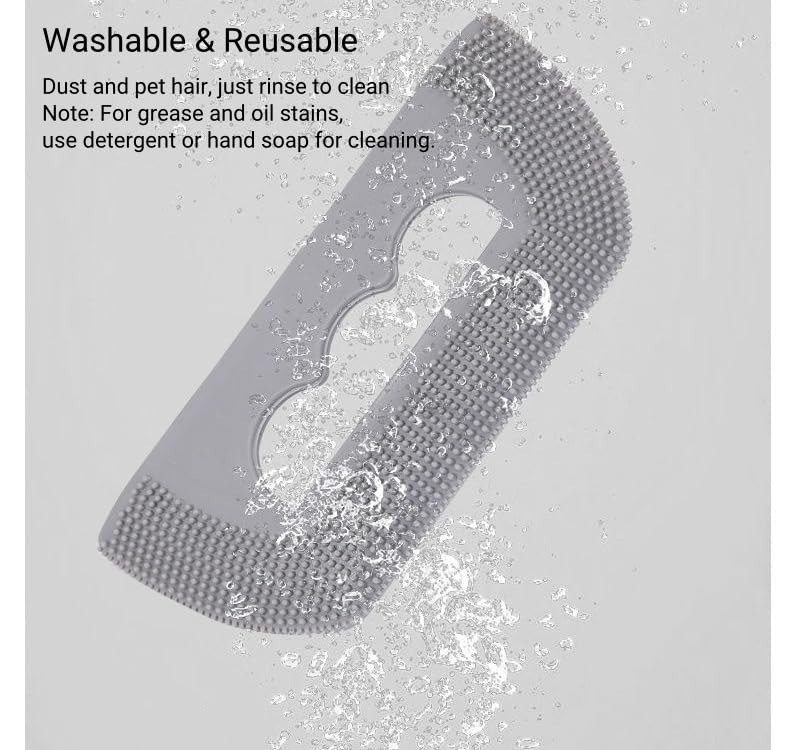 Reusable Soft Rubber Cat Dog Hair Removal Brush Gray (2 Pack) - Washable Pet Hair Deshedding Cleaning Tool for Indoor Cats, Dogs, Couch, Carpet & Furniture - PawsPlanet Australia