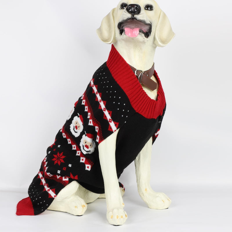 HAPEE Christmas Sweater for Large Dogs, Santa Pet Clothes, Xmas Accessories, Dog Apparel (P04-RedBlack Santa, XX-Large) P04-RedBlack Santa - PawsPlanet Australia