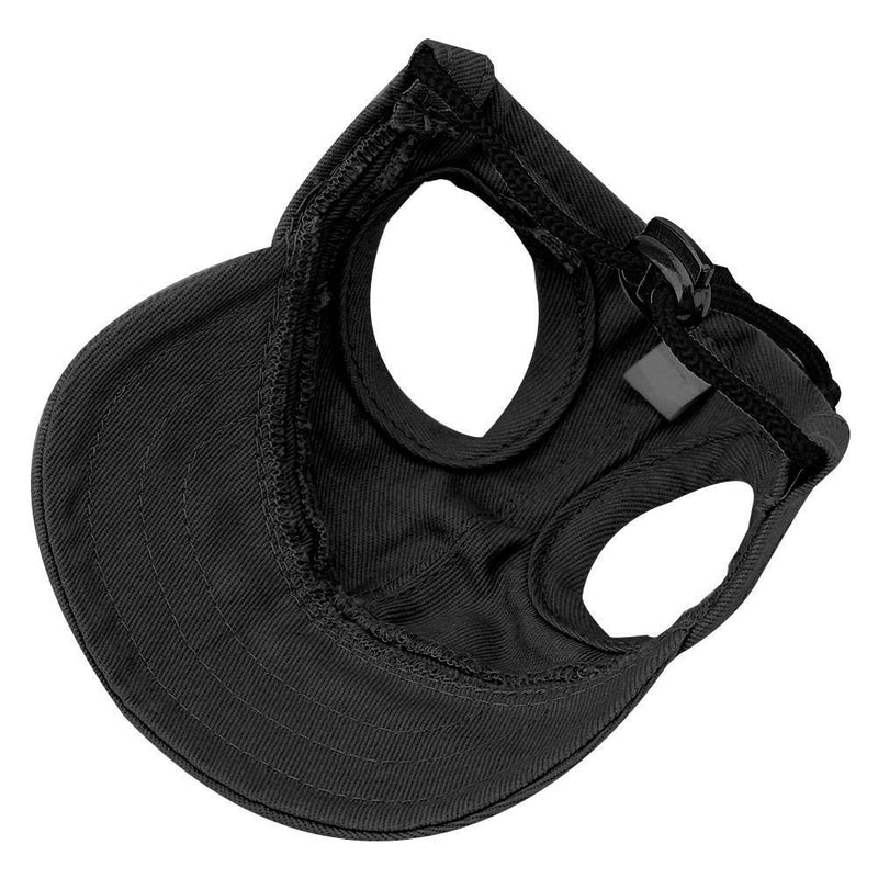 Fdit Pet Dog Sun Protection Visor Hat with Adjustable Strap Sport Hat (Black S) (Black S)