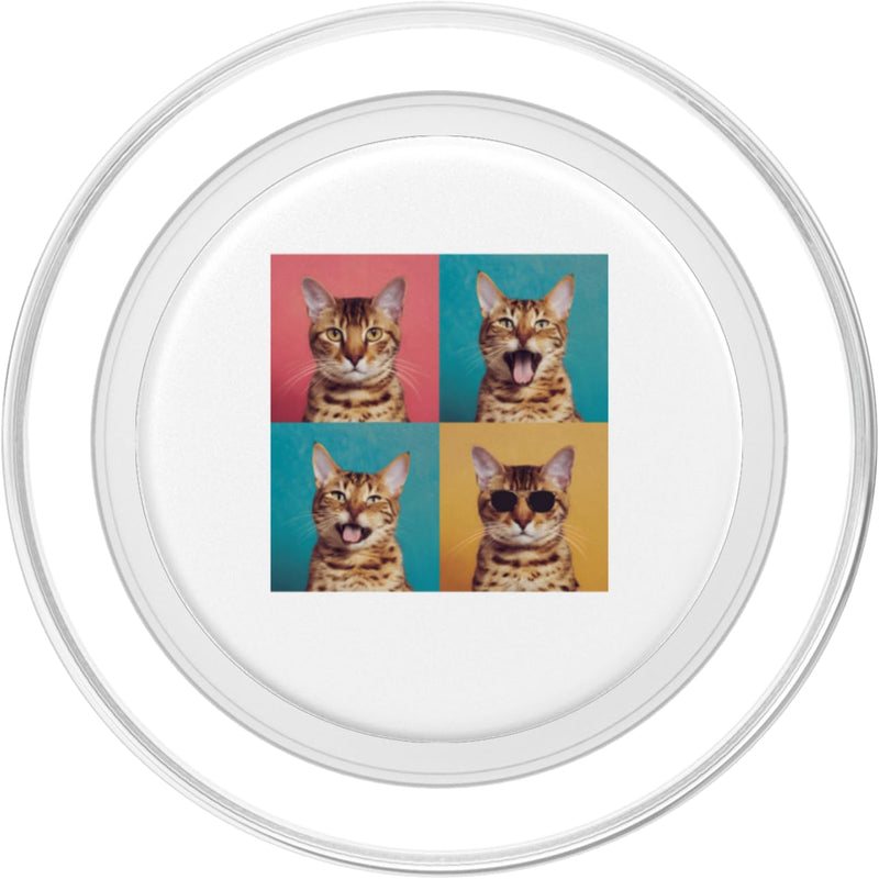 Bengal Pet Face Portrait Photobooth With Sunglasses PopSockets PopGrip for MagSafe Magnetic PopGrip