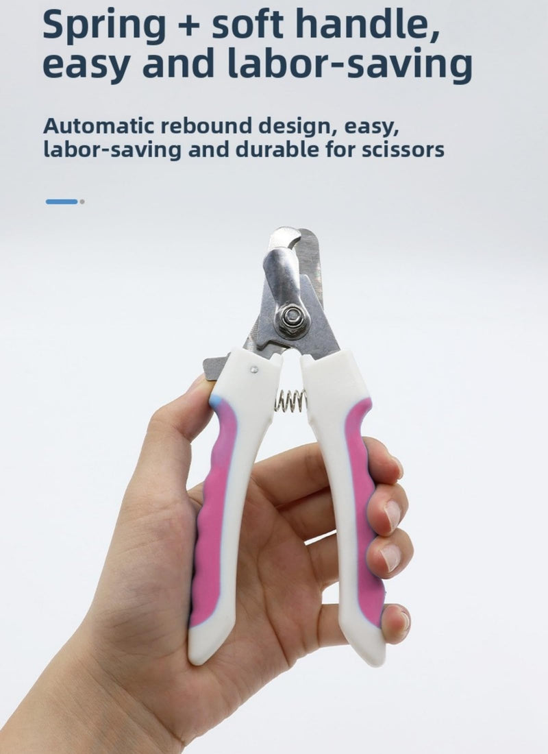 Pet Nail Clippers Nail Clippers and Trimmers for Cats and Dogs Equipped with A Safety Guard to Prevent Over-Cutting, Come with A Free Nail File and Are Professional Pet Grooming Tools. (Pink) Pink - PawsPlanet Australia