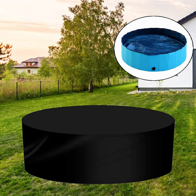 63inch Foldable Dog Pet Bath Pool Cover Large Round Collapsible Dog Pet Pool Bathing Tub Kiddie Pool for Covers Portable, Black 63 inch - PawsPlanet Australia