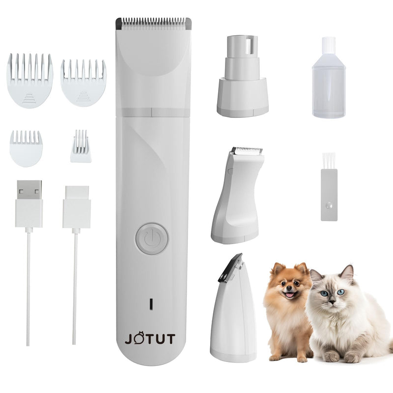 Small Dog Electric Clippers for Grooming Cordless Low Noise for Trimming Pet's Hair 4 in 1 Quiet Cordless Small Dog Paw Trimmer Nail Grinder Shaver for Small Pets - PawsPlanet Australia