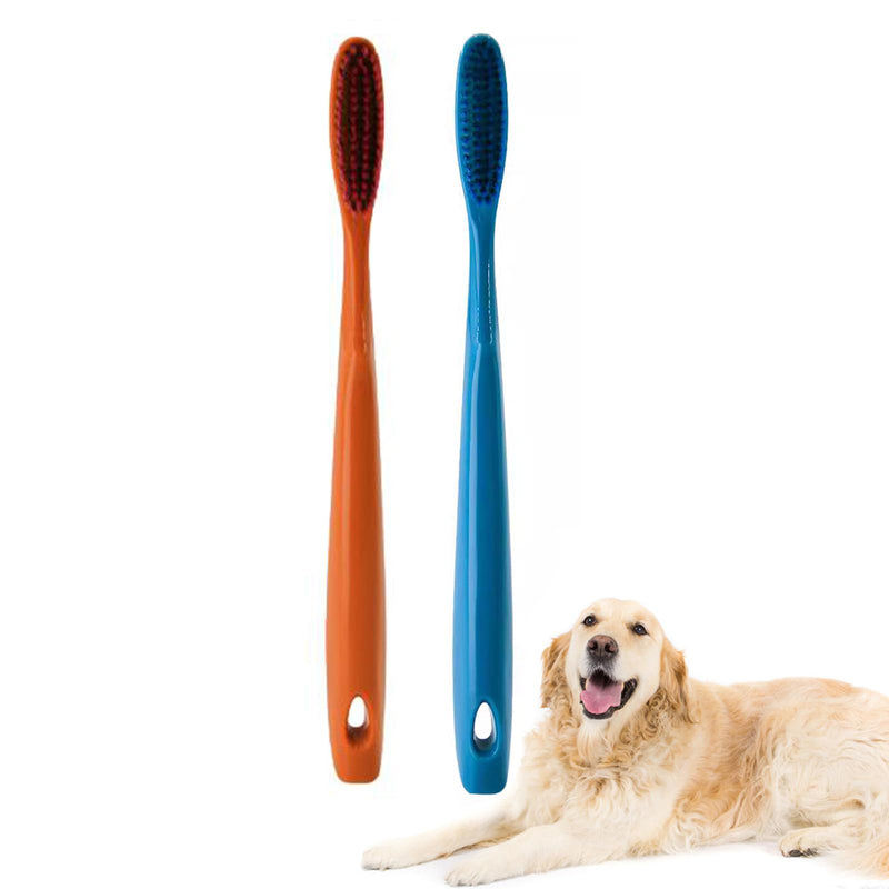 Large Dog Toothbrush Kit, 2 Size Dog Toothbrush for Adult Puppy with Long Soft Head, Pet Teeth Deep Clean Dense Brush, Big Tooth Cleaning