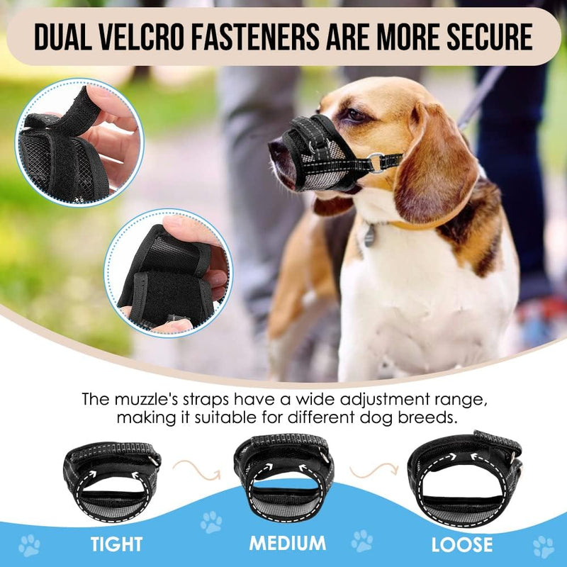 Dog Muzzle, Soft Mesh Muzzle for Large Dog Mouth Guard, Breathable Adjustable Muzzles to Prevent Biting, No Bark Muzzle for Dogs Allow Panting Drinking (Black, L) Black - PawsPlanet Australia