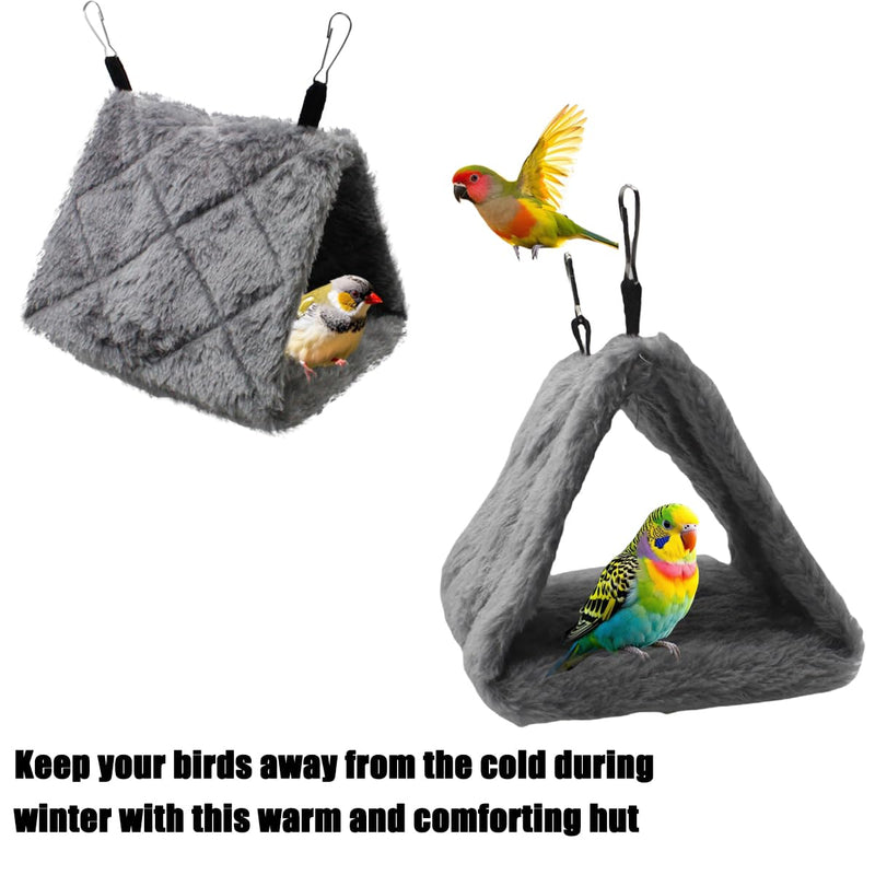 2 Pack Warm Bird Nest House Shed Hut Parrot Sleeping Bed Hanging Hammock Snuggle Cave Birds Hut Hideaway Tent for Pet Parrot Macaw Budgies Cockatiels Cockatoo Lovebird Size S (Blue&Grey) - PawsPlanet Australia