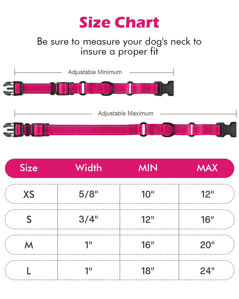 Padded Martingale Collar for Dogs | Neoprene Martingale Dog Collars | Reflective Nylon Martingale Collar | Adjustable Dog Martingale for Small Medium and Large Dogs Large(pack of 1) Hot Pink - PawsPlanet Australia
