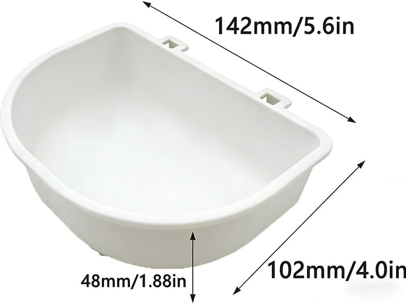2 Pack Pet Carrier Feeder Clip-On Wire Cage Bowl Bird Feeding Dish Hanging Cups Cats Rabbits Hamsters Dogs Guinea Pigs Ferrets & Chinchillas | Fits Wire-Door Crates Carriers Habitats Hutches white + green