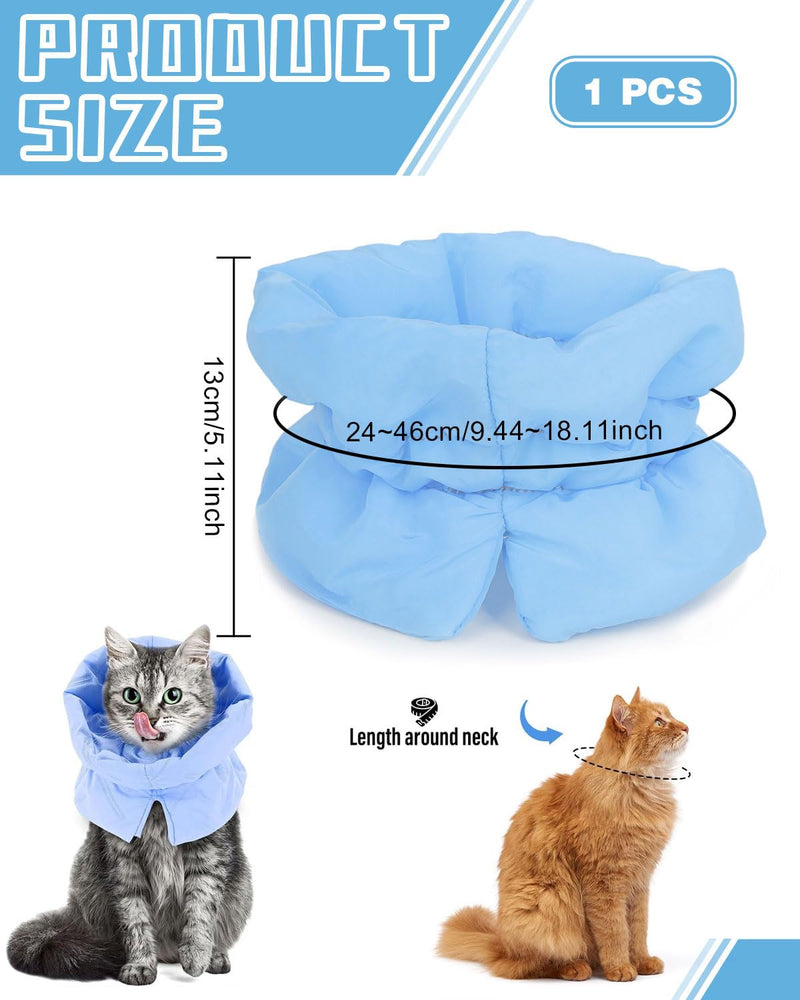 Adjustable cat collar, anti-lick cat collar, anti-lick protective collar after surgery, suitable for protecting the neck of cats and dogs after surgery, M (blue)