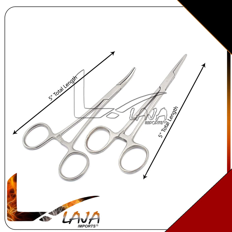 Pet Hemostat Forceps, Stainless Steel Ear Scissors For Dog And Cat, Ear Hair Clamp Scissors Tools, Straight And Bent, 5-Inch for Educational Use - PawsPlanet Australia