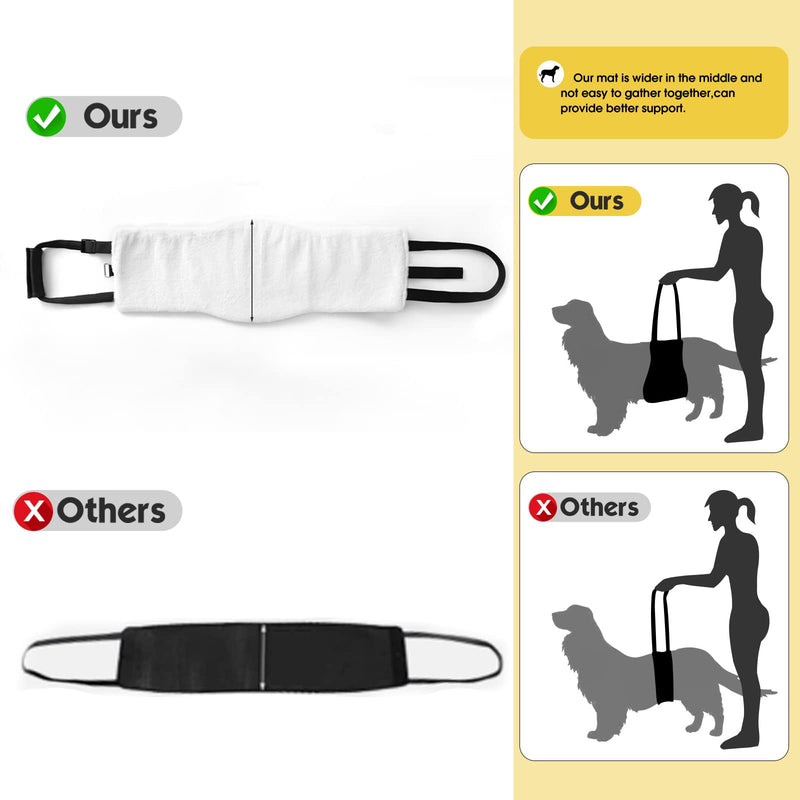 Dog Sling for Back Legs, Dog Lift Harness, Magic Tape Dog Sling for Large Dogs Hind Leg Support, Elderly Dog Lifter, Help Canie Hip Arthritis K9 Cruciate Ligament Rehabilitation (Large) Black - PawsPlanet Australia
