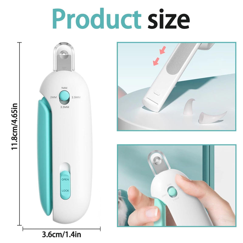 Cat Nail Clipper, Cat Nail Trimmer with Adjustable 3-Size Trimming Hole & Hidden Nail File, Anti-Splash Claw Cutter with Debris Catcher for Kittens, Cats & Small Pets Home Grooming Blue - PawsPlanet Australia