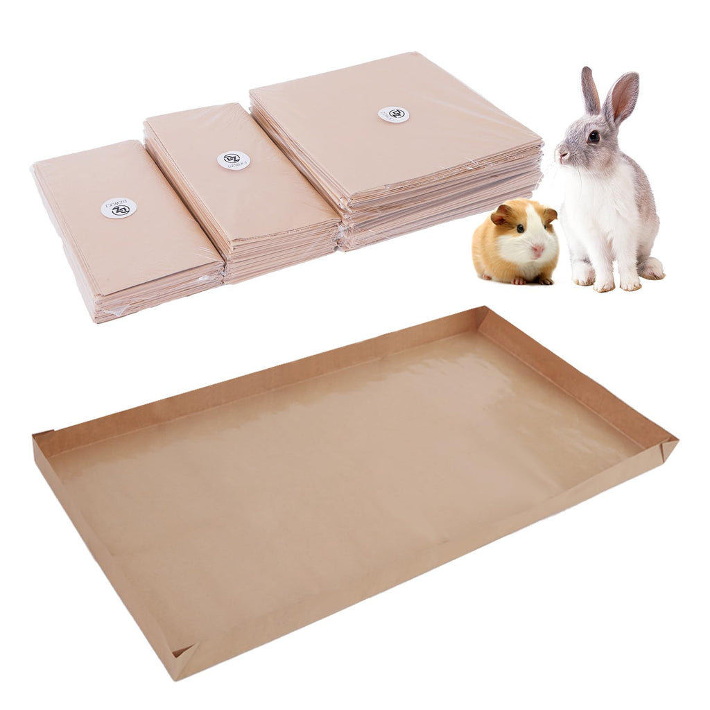 Disposable Guinea Pig Cage Liners, 48"x 24" Large Liner Bag for Guinea Pig Cage Bottom, Water-Resistant Kraft Paper, Biodegradable (4 Pack) 1 Count (Pack of 4)