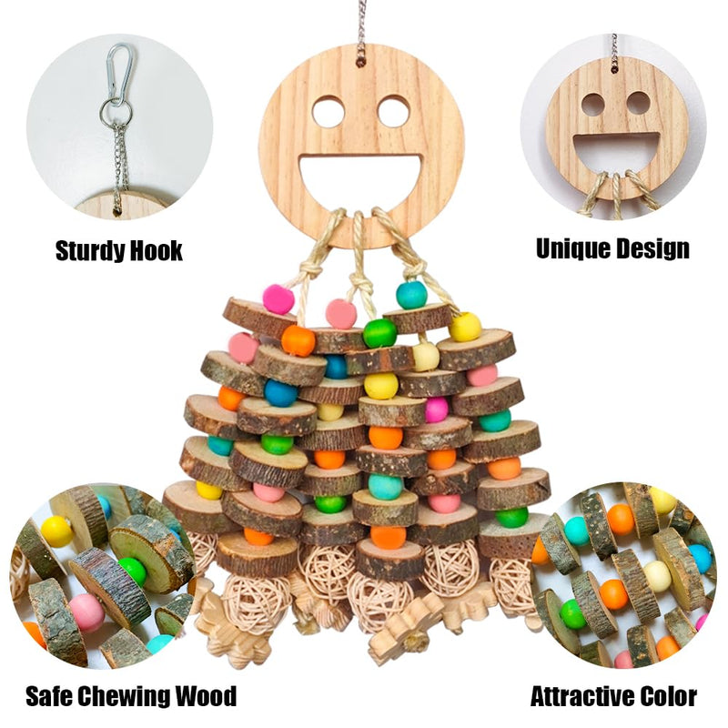 Large Parrot Toys, Multi-Color Wooden Block with Halloween Shape Bird Chewing Toy Parrot Cage Bite Toy for Macaws Cokatoos African Grey and Large Medium Parrot Birds - PawsPlanet Australia
