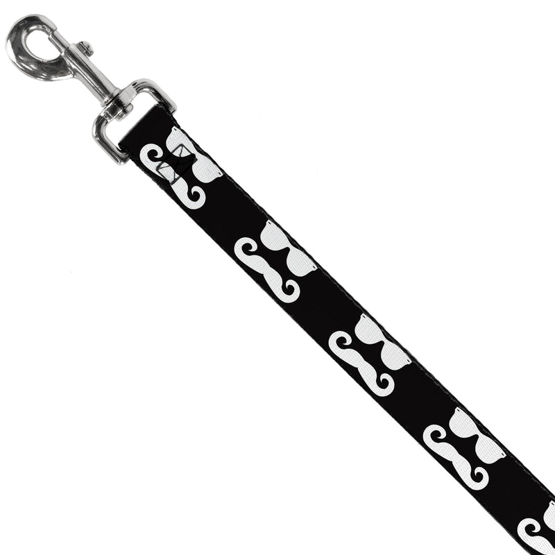Buckle-Down Pet Leash - Sunglasses & Mustache Black/White - 6 Feet Long - 1" Wide Multicolor