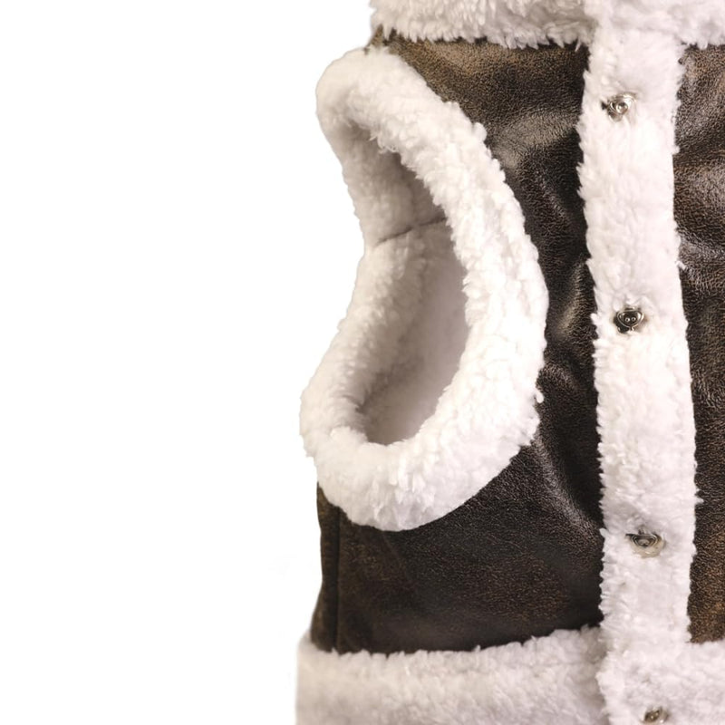 Marley Dog & Cat Vest – Brown Pet Jacket with Button Closure, Soft and Warm Winter Pet Apparel (06) 06