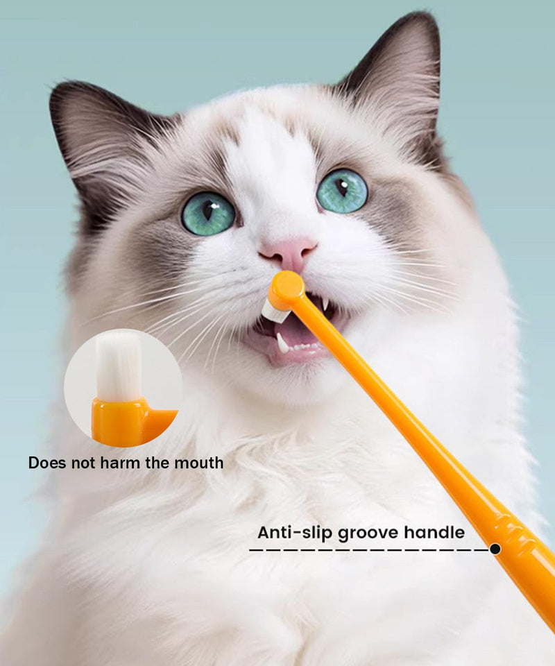 5Pack Ultra Soft Pet Toothbrush for Small Dog & Cat Toothbrush Set with 2 Finger Brushes - Soft Bristles for Gentle Pet Dental Care, Teething & Gingivitis Prevention for Puppies & Kittens Model A-small Head