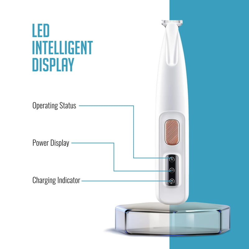 Dog Paw Grooming Trimmer Clippers - Cordless Electric Pet Easy Hair Trimming Shaver Kit with LED Light - Rechargeable Low Noise Shaving Clipper Tool for Puppy Dogs Cats Feet Paw Pads Toes Ears Face - PawsPlanet Australia