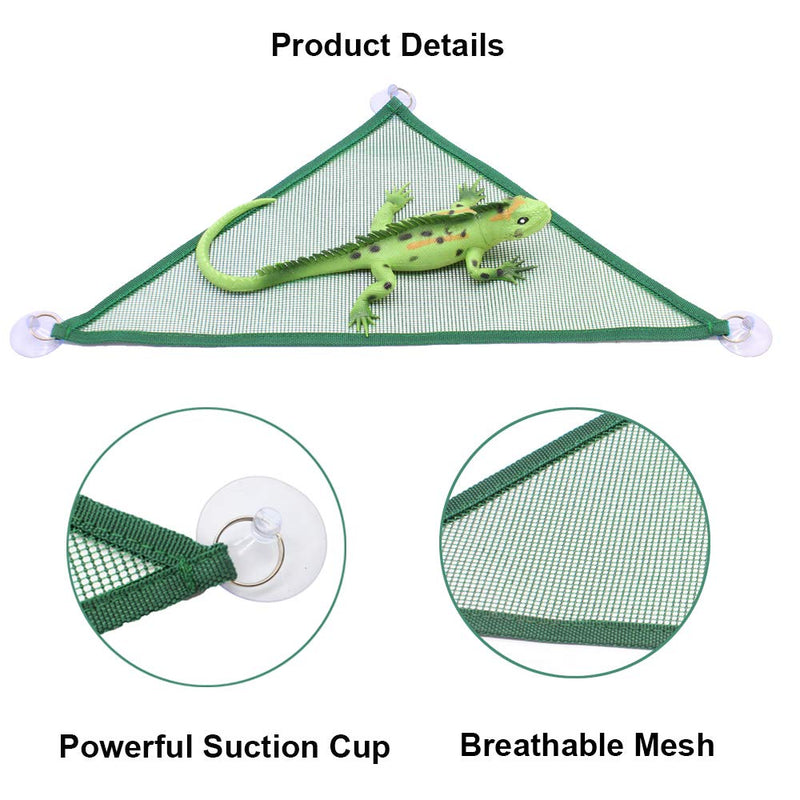 ADOGGYGO Bearded Dragon Lizard Hammock Reptile Hammock Lounger Ladder Bearded Dragon Hammock Accessories for Bearded Dragons Geckos Lizards Reptile (Green) Green