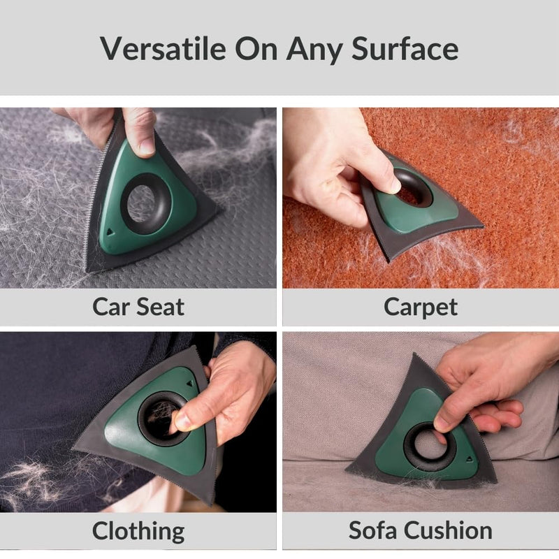 Pet Hair Detailer for Car & Home- Pet Hair Remover for Interior Car Detailing Kit- Triangle Cat & Dog Hair Removal Tool- Car Cleaning Kit- Washable Pet Hair Removal Tool for Couch, Furniture, Carpet Black - PawsPlanet Australia