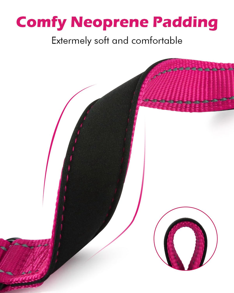 Padded Martingale Collar for Dogs | Neoprene Martingale Dog Collars | Reflective Nylon Martingale Collar | Adjustable Dog Martingale for Small Medium and Large Dogs Large(pack of 1) Hot Pink - PawsPlanet Australia