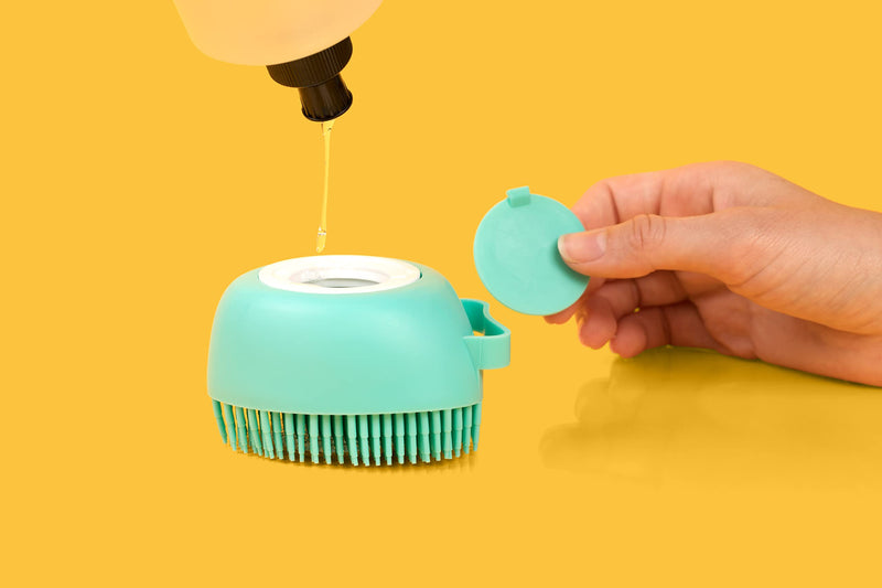 Luxurious Dog Bath Brush Scrubber - Soft Silicone Dog Shampoo Brush Combo for Pet Grooming, Bathing, & Massage Dispensing - Extreme Lather Dog Shower Brush (Green) by Crazy Piper - PawsPlanet Australia