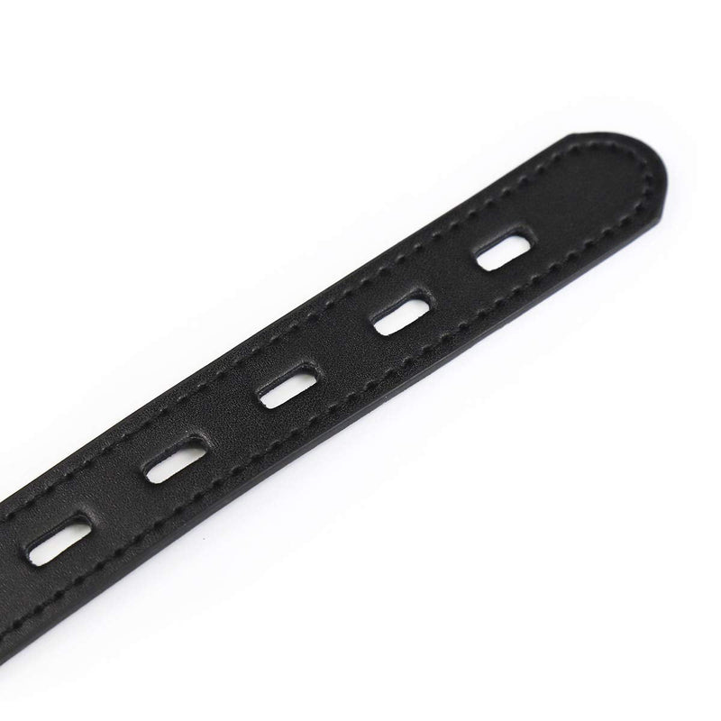 Leather Choker Collars for Men Women Detachable Leash Chain Durable Leather Collar with Alloy Buckle Black - PawsPlanet Australia