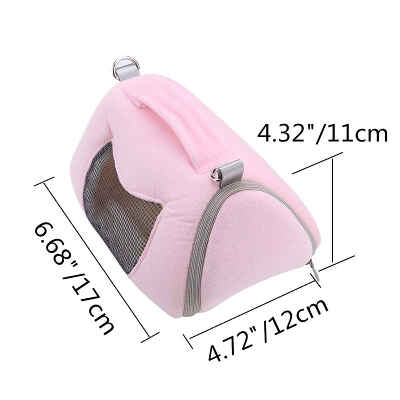 Hamster Carrier Bag Portable Outdoor Travel Handbag with Adjustable Single Shoulder Strap for Hamster Small Pets (Pink) Pink B - PawsPlanet Australia