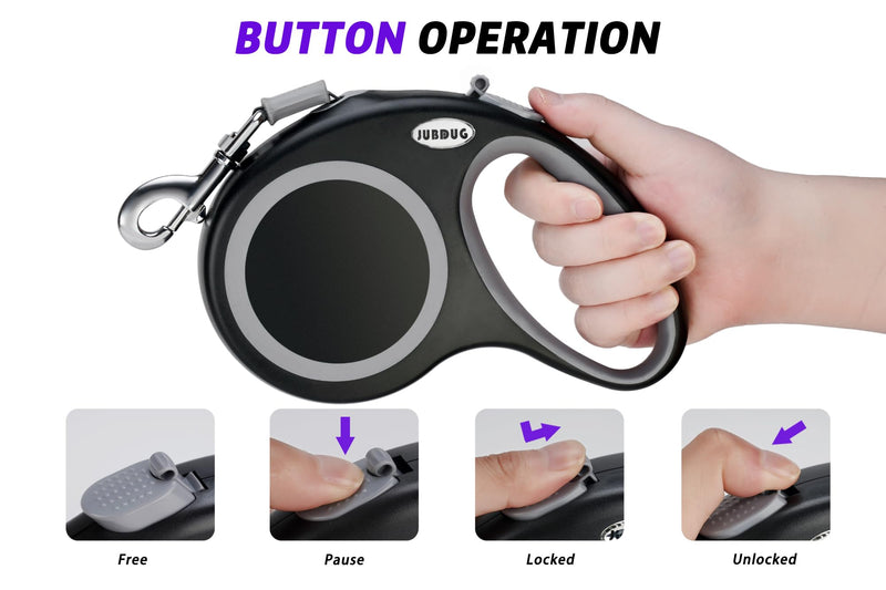 Retractable Dog Leash, 26 Feet Dog Leash for Small to Large Dogs up to 110lbs,Heavy Duty Design with Anti-Slip Handle, One-Handed Quick-Lock Braking System. - PawsPlanet Australia