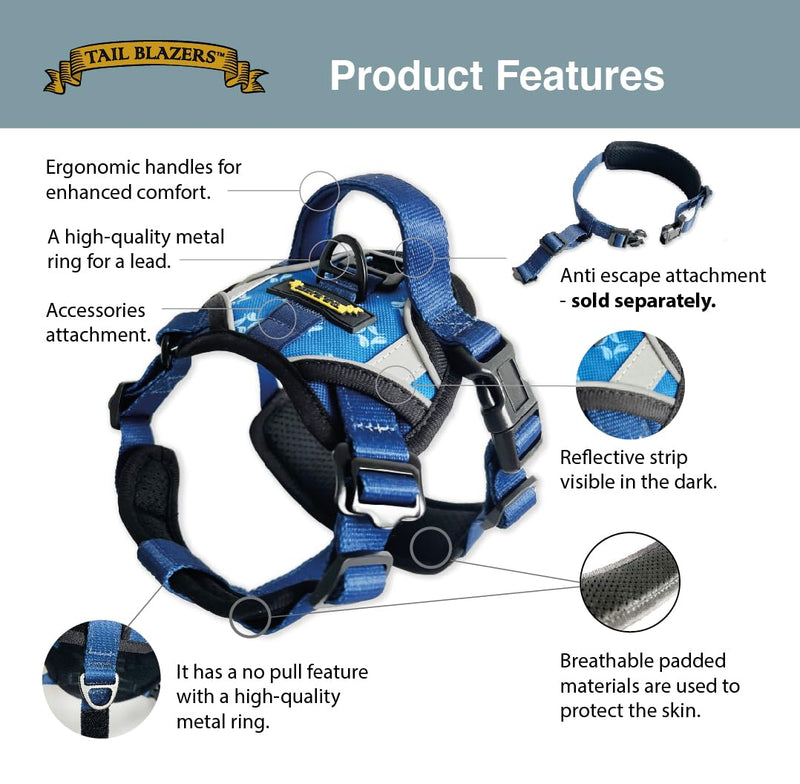 Adjustable Dog Harness – No Pull, Breathable Padded Harnesses with Handle for Small, Medium & Large Dogs – Reflective, Lightweight, Puppy Essentials to XL size. (Red, Medium) Red