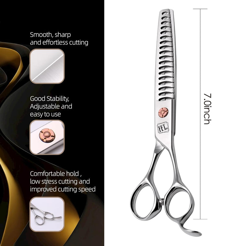 Dog Grooming Scissors: 7 inch Pet Chunker Shears Made Of Japanese 440c Advanced Stainless Steel Professional Grooming Scissors for Dogs Cats and Other Pets - PawsPlanet Australia