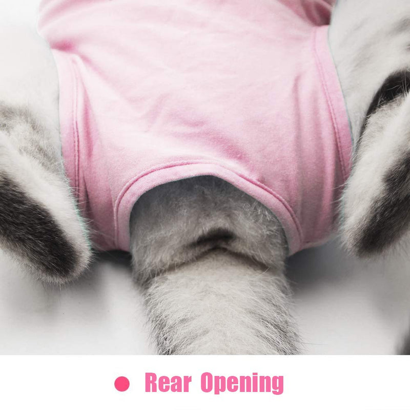 Yeapeeto Cat Professional Recovery Suit for Abdominal Wounds and Skin Diseases, E-Collar Alternative for Cats and Dogs, After Surgey Wear Anti Licking, Recommended by Vets（Pink,S Small (Pack of 1) Pink