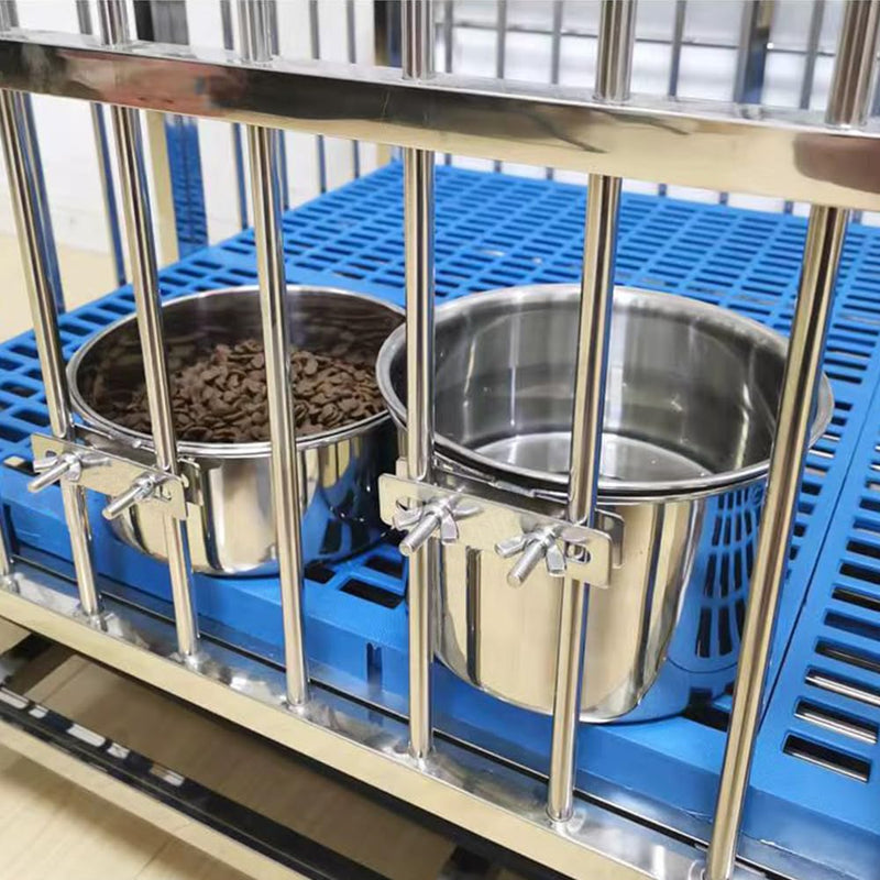 Stainless Steel Dog Bowls, 2 Pack No Spill Dog Crate Water and Food Bowls for Kennel Cage, Hanging Bowls Feeder Dish for Large Medium Dogs Pets, 40oz & 60oz - PawsPlanet Australia