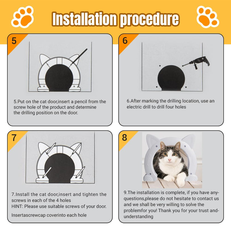 Cat Door Interior Door, Back Friendly Cat Door, No Flap, Holds Up to 20 Pounds for Cats, Dogs and Kittens - PawsPlanet Australia