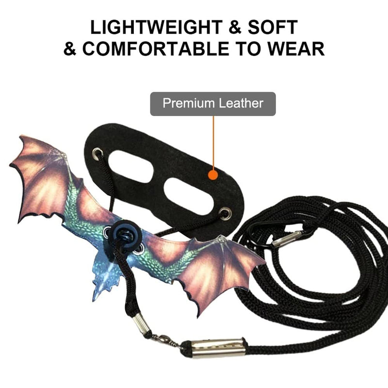 DONGKER Bearded Dragon Lizard Leash Harness, Adjustable Leather Removable Lizard Harness Leash w/3 Size Lizard Wing for Bearded Dragon Lizard Reptiles red - PawsPlanet Australia
